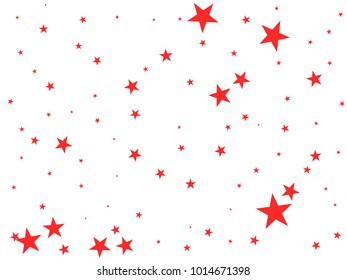 Holiday red starry background. Tiny stars. Confetti celebration, Falling red abstract decoration for party, birthday celebrate, anniversary or event, festive. Festival decor.