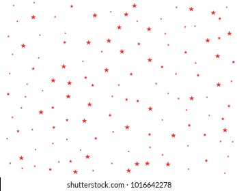 Holiday red starry background. Tiny stars. Confetti celebration, Falling red abstract decoration for party, birthday celebrate, anniversary or event, festive. Festival decor.