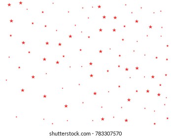 Holiday red starry background. Tiny stars. Confetti celebration, Falling red abstract decoration for party, birthday celebrate, anniversary or event, festive. Festival decor.