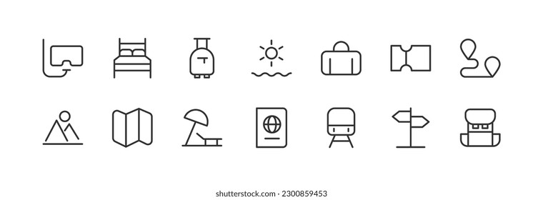 holiday related icon set. Editable stroke. Pixel Perfect 24x24px icons