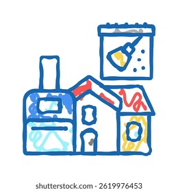 holiday rental cleaning doodle icon sketch vector. holiday rental cleaning sign. isolated symbol illustration