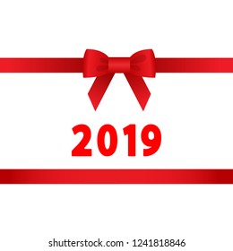 Holiday ribbon 2019. Vector illustration