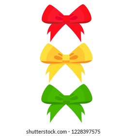 Holiday Ribbon Bow Vector Illustration. 