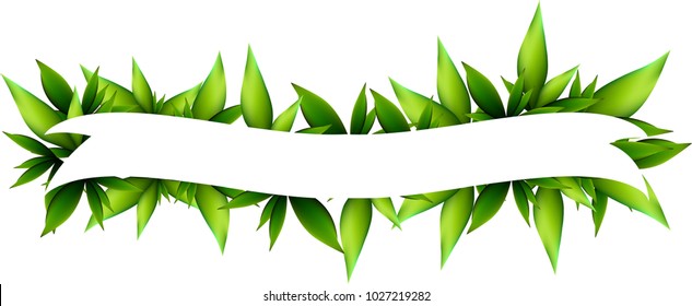 Holiday Ribbon with many green leaves for different titles