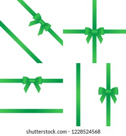 Holiday ribbons, set icons. Vector illustration