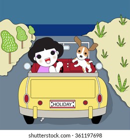 Holiday Riding Character illustration