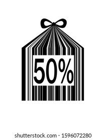 holiday sale bar code concept, vector