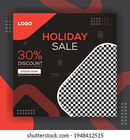 Holiday Sale Discount Fashion Social Media Post Design