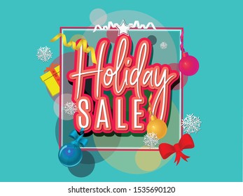 Holiday Sale Typography  Vector Background for Banner, Flyer, Branding and web.  