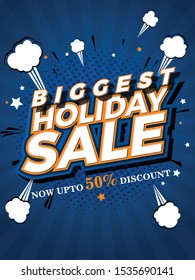 Holiday Sale Typography  Vector Background for Banner, Flyer, Branding and web.  