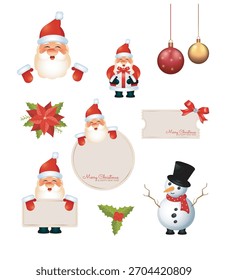 Etiquetas de Vector de Festiva Santa Claus 