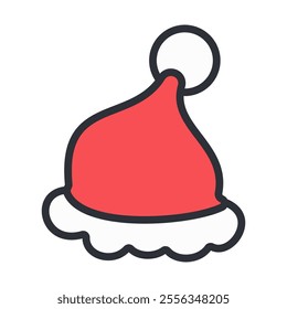 Holiday Santa hat vector icon isolated on background.