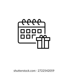 Programa De Festiva Con El Icono De Vector De Esquema Actual