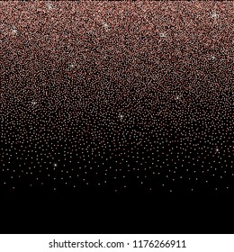 Holiday seamless border with pink gold glitter. Luxury abstract romantic repeat background for textile prints, web banners, greeting cards, invitation, fliers.