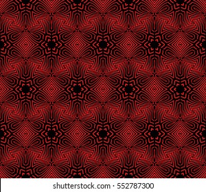 holiday seamless floral background. decorative vector illustration. black, red color