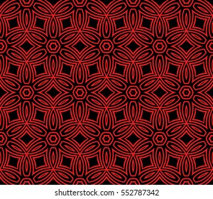 holiday seamless floral background. decorative vector illustration. black, red color