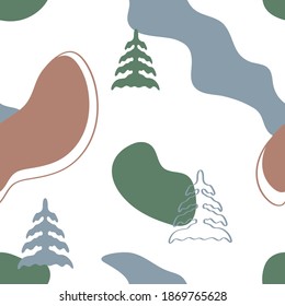 Holiday seamless pattern. Christmas decoration for gift wrapping paper, fabric, clothing, textile, surface textures, scrapbook. Vector stock illustration.