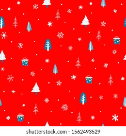 Holiday seamless pattern with christmas elements. Vector wrapping background