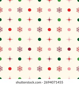 Holiday seamless pattern. Christmas icon ornament. Winter decorative texture