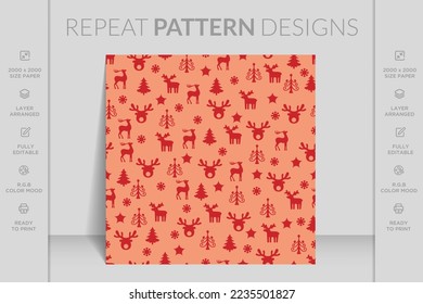 Holiday seamless pattern for Christmas. Pattern for a luxurious gift wrapping paper, greeting cards