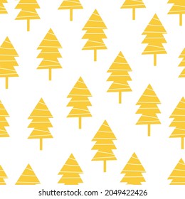 holiday seamless pattern with christmas tree. Colorful vector, flat style. hand drawing. design for fabric, print, wrapper