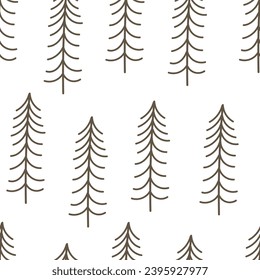 holiday seamless pattern with christmas tree. Colorful vector, flat style. hand drawing. design for fabric, print, wrapper