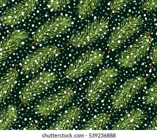 Holiday seamless pattern. Christmas tree. Vector Illustration.