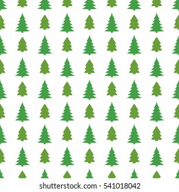 Holiday seamless pattern with christmas tree and snowflakes. Vector abstract background.