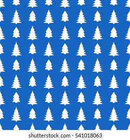 Holiday seamless pattern with christmas tree and snowflakes. Vector abstract background.