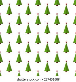 Holiday seamless pattern with christmas trees. Vector background.