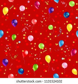 Holiday seamless pattern for design banner,ticket, leaflet, card, poster and so on. Happy birthday background and balloons