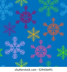 Holiday seamless pattern with a different snowflakes.