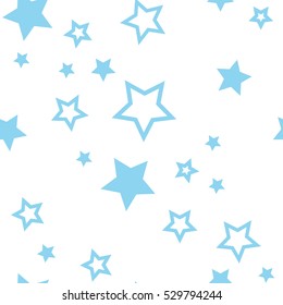 Holiday seamless pattern with falling stars. Vector illustration
