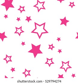 Holiday seamless pattern with falling stars. Vector illustration