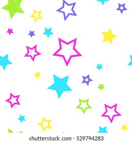 Holiday seamless pattern with falling stars. Vector illustration
