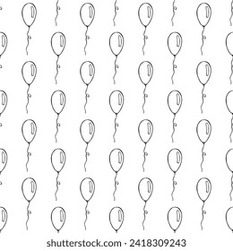 Nahtloses Holiday-Muster mit fliegendem Ballondoodle für dekorative Drucke, Wickelpapier, Grußkarten, Tapeten und Stoff