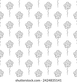 Holiday seamless pattern with flying balloon doodle for decorative print, wrapping paper, greeting cards, wallpaper and fabric