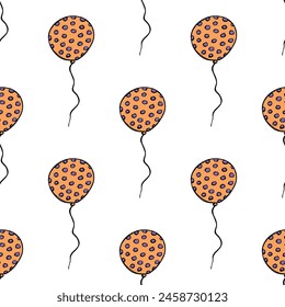 Patrón sin fisuras de Festiva con garabato de globo volador para impresión decorativa, papel de embalaje, tarjetas de felicitación, Fondo de pantalla y tela
