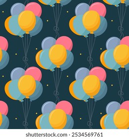 Nahtloses Weihnachtsmuster mit einem fliegenden Ballon für dekorativen Druck Wrapping Papier Grußkarten Tapete und Stoff