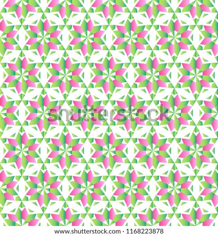 Holiday seamless pattern. Geometric snowflakes, flowers, stars ornament. Decorative vector background. 