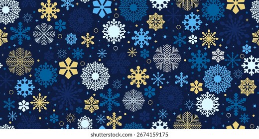Patrón sin fisuras Festiva. Feliz año Nuevo, diseño de Navidades. Abstractas copos de nieve geométricos. Diseño interminable y colorido.