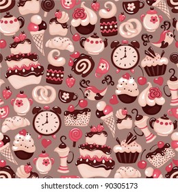 Holiday seamless pattern from sweet