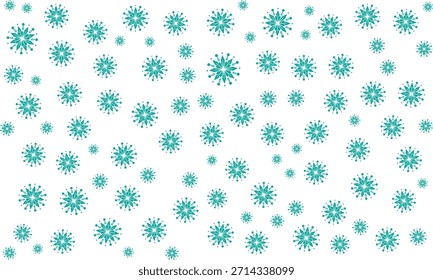 Un patrón de vacaciones sin fisuras de copos de nieve turquesa con detalles intrincados, ideal para estampados festivos, fondos digitales y proyectos creativos de invierno.