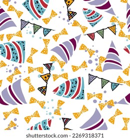 Holiday seamless pattern. Vector. Design for paper, print, fabric, wallpaper, packaging, textile, baby design