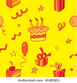 Holiday seamless pattern, vector illustration