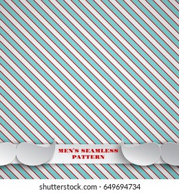 Holiday seamless red-green pattern, fashion hipster background with strips for fathers day or male event greeting card, banner or poster. Vector illustration