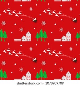 Holiday seamless repeating pattern with icons of winter season,Christmas design background for celebration party,new year  or wrapping paper