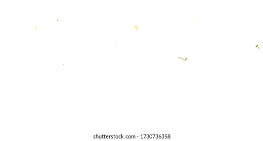 Holiday Serpentine. Gold Foil Streamers Ribbons. Confetti Star Falling on White Background. Party, Birthday Vector Template. Sparkle Serpentine. Celebration Elements. Bright Festive Tinsel Gold Color.