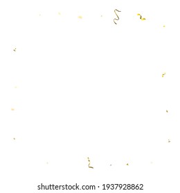 Holiday Serpentine. Gold Foil Streamers Ribbons. Confetti Star Falling on White Background. Party, Birthday Vector Template. Sparkle Serpentine. Celebration Elements. Bright Festive Tinsel Gold Color.