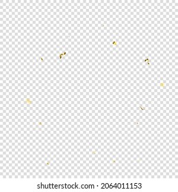 Holiday Serpentine. Gold Foil Streamers Ribbons. Confetti Star Falling on Transparent Background. Party, Birthday Vector Template. Sparkle Serpentine. Celebration Elements. Bright Gold Festive Tinsel.